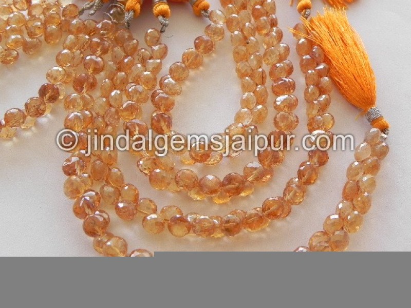 Golden Citrine Quartz Faceted Onion Shape Beads